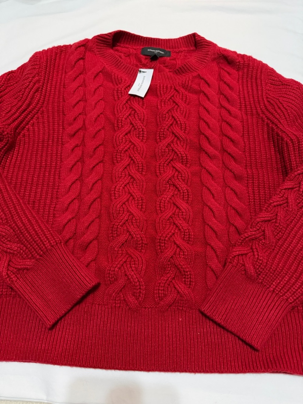 Banana Republic Red Cable Knit Sweater M NWT